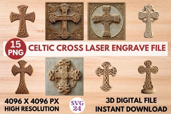 Celtic Cross Laser Engrave Designs: Precision Files for Your Projects
