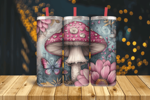 Fantasy Mushrooms Tumbler Wrap: Your Gateway to a Magical 20 Oz Cup
