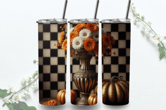 Harvest the Perfect Halloween Tumbler with an Elegant Pumpkin Floral Fall Tumbler Wrap