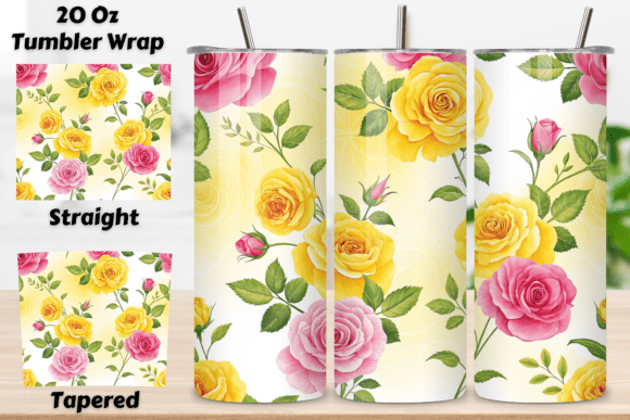 Lemonade Rose Seamless Tumbler Wrap PNG: A Creative Spark for Sublimation