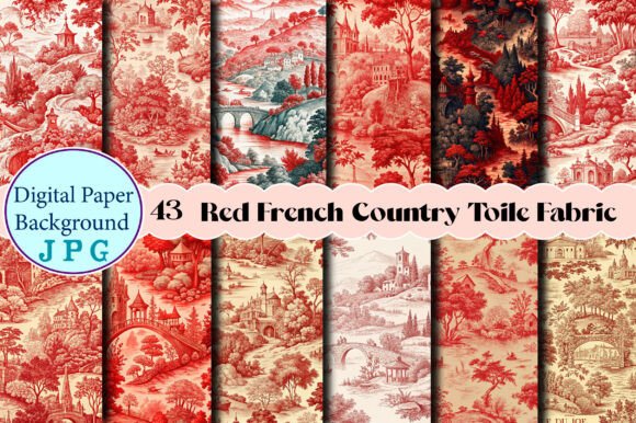 Red French Country Toile Fabric: A Design Powerhouse