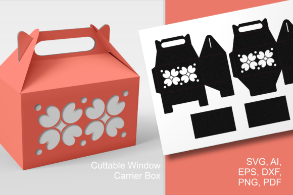 Scandi Flower Cutout Gable Box Template for Elegant Gifts