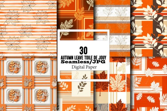 The Charm of Autumn Leave Toile de Jouy Pattern