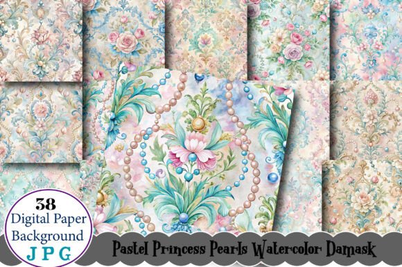 The Strategic Power of Pastel Princess Pearls Watercolor Damask Digital Backgrounds