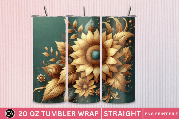 Unleash Springtime Style: The Leopard Sunflower 20 OZ Tumbler Wrap PNG