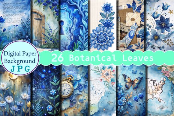 Unlock Creativity with Botanical Leaves Junk Journal Papers