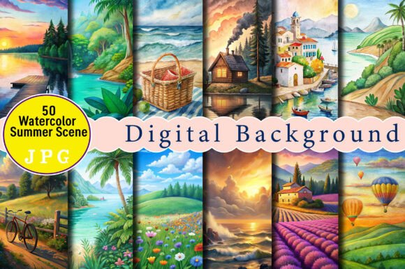 Watercolor Summer Scene Background: The Ultimate Digital Art Asset